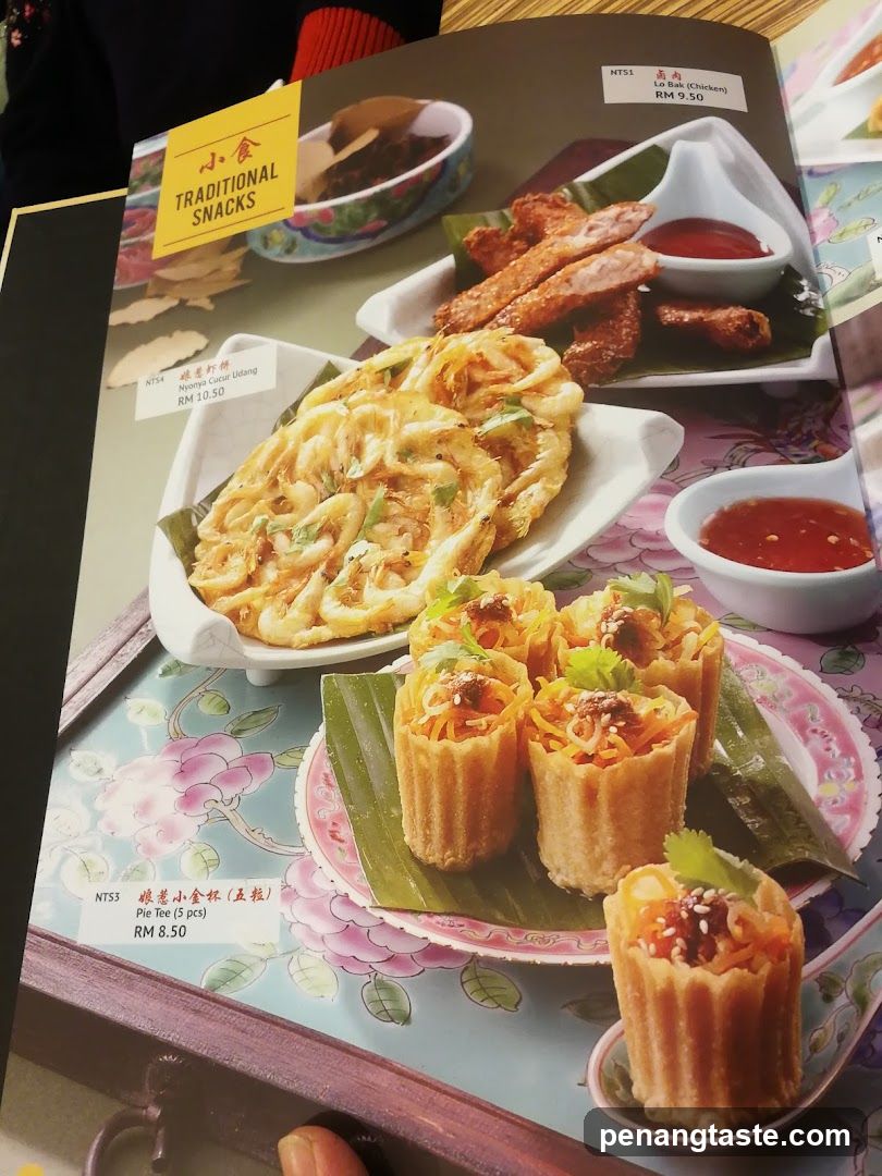 Traditional Snacks Menu Page