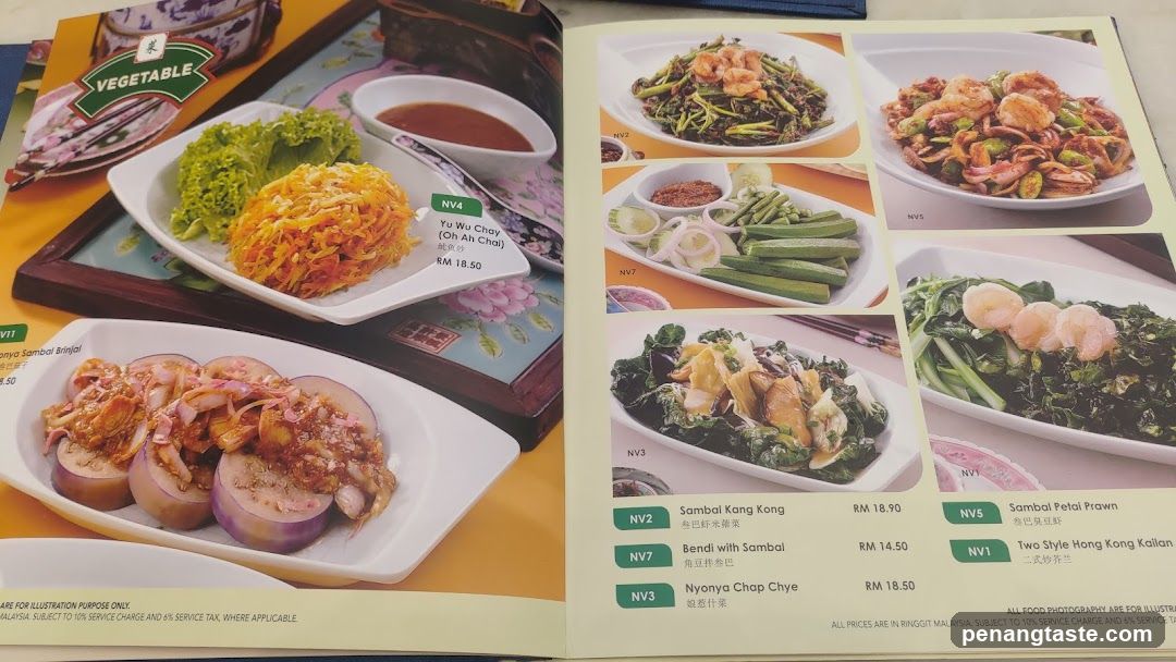 Vegetable Section Menu
