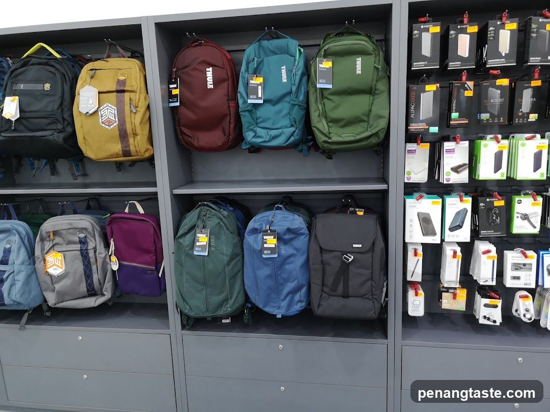 Backpacks and Electronics Display