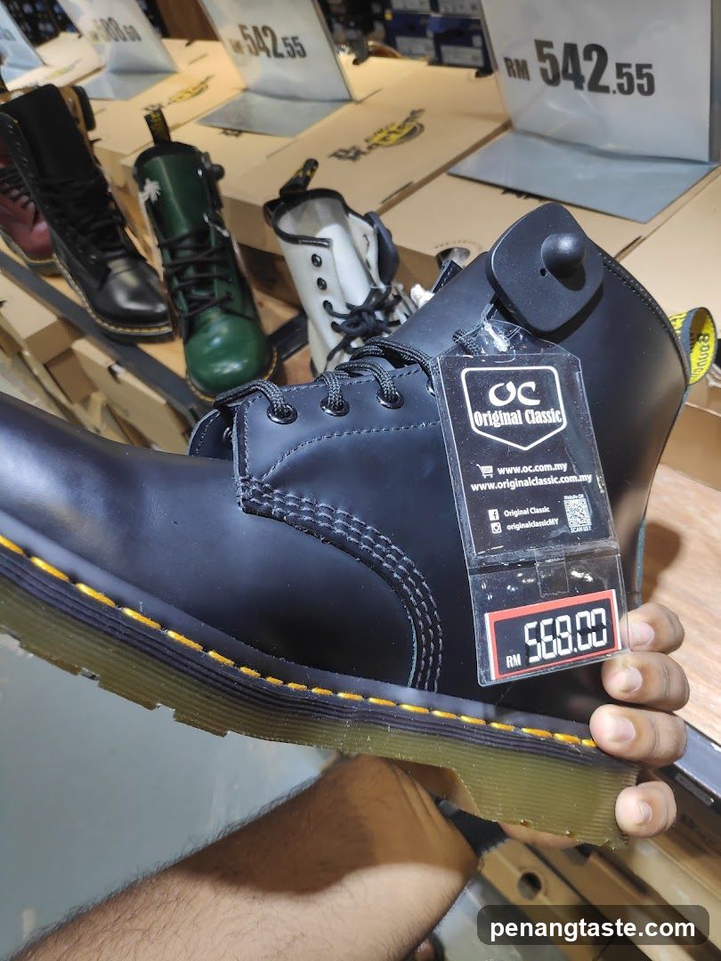 Dr. Martens boot display in store