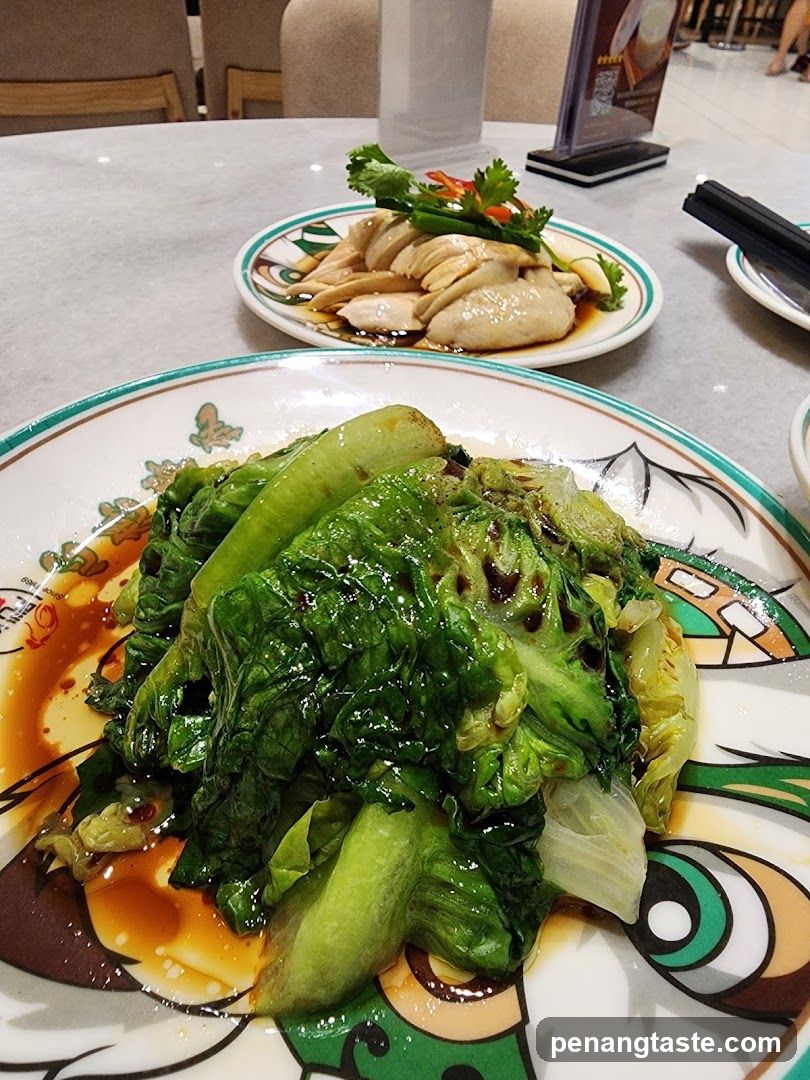 Hainanese Chicken and Stir-fried Lettuce