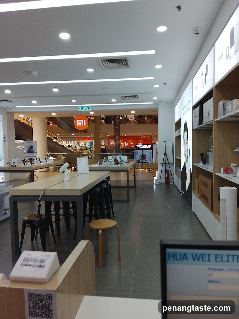Interior of electronics store