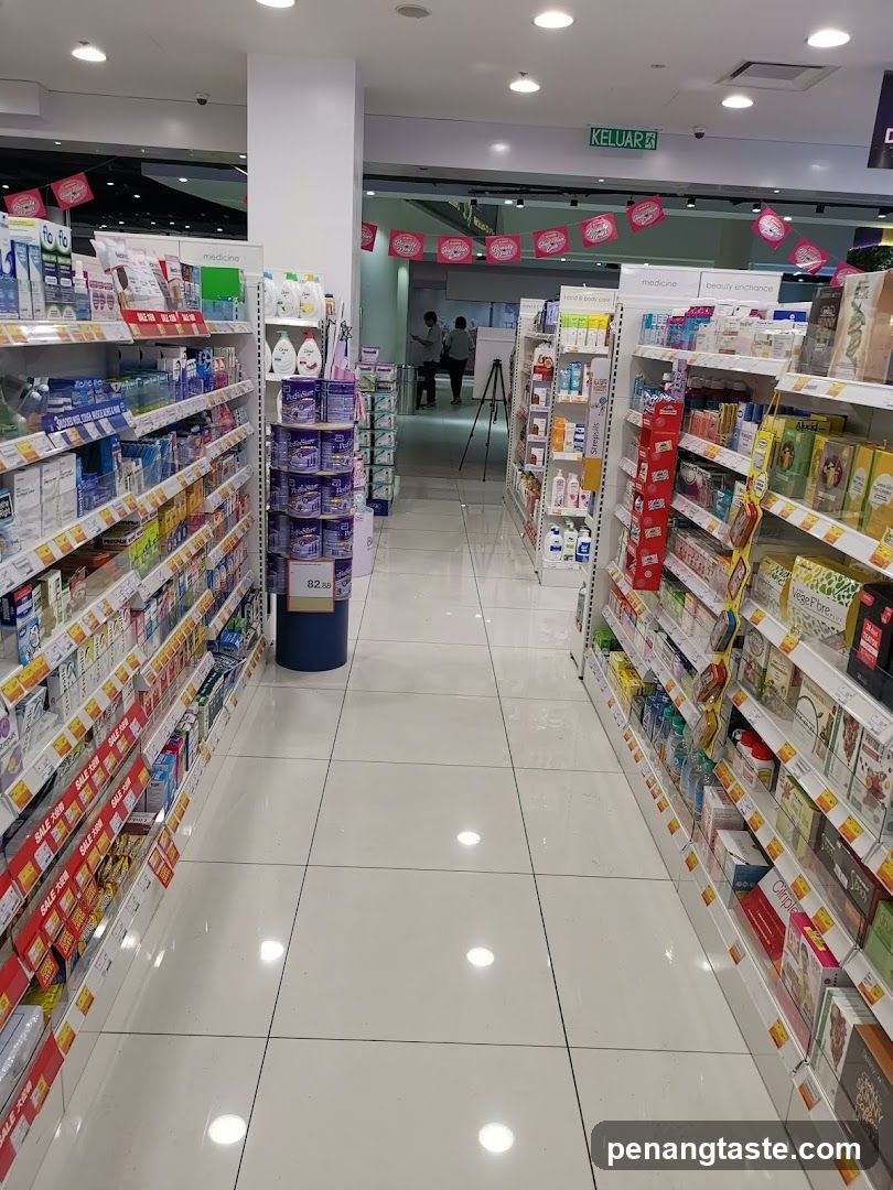 Pharmacy aisle interior