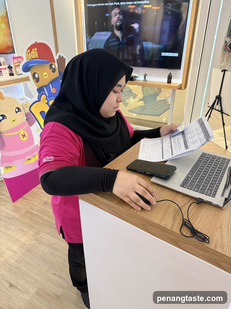 Customer at Astro Store Counter