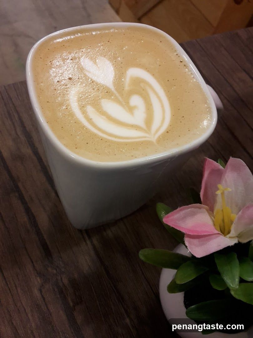 Latte Art Coffee with Flower Decoration