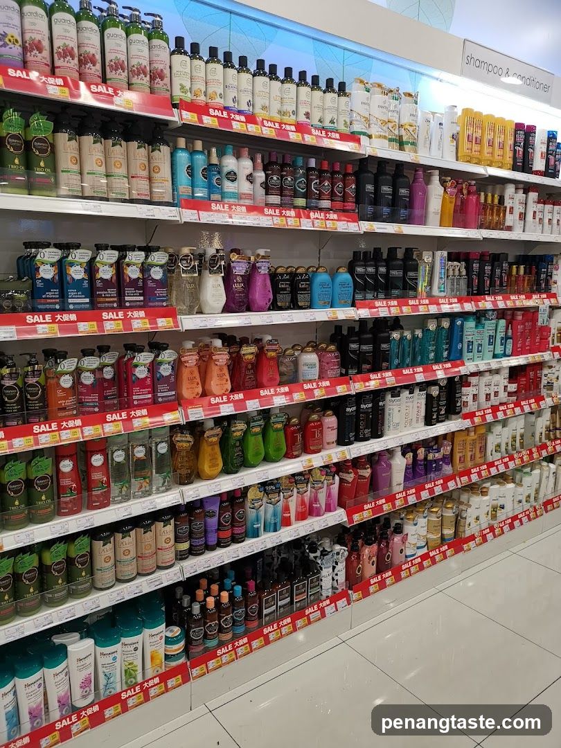 Shampoo and Conditioner Section in Retail Store