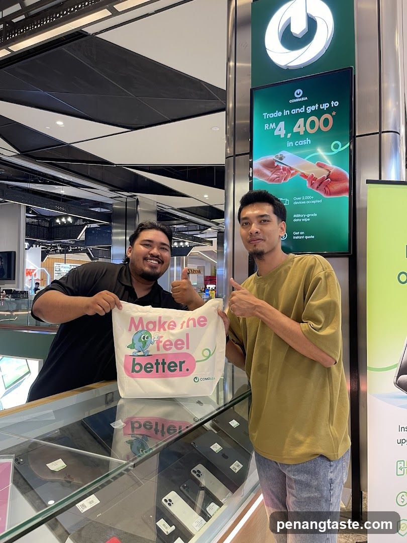 Two individuals at a retail store