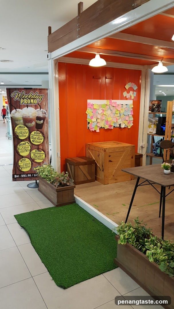 Interior café setup in shopping mall