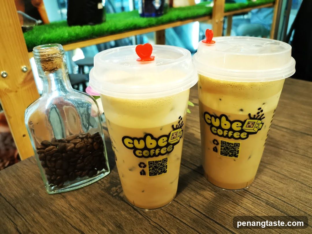 Cafe Interior with Drinks and Coffee Beans
