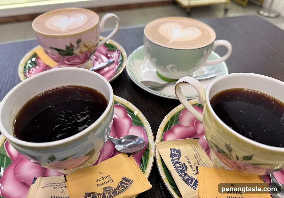 Coffee cups on table