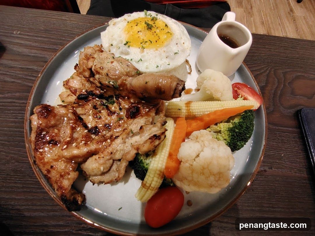 Food Plate on Wooden Table