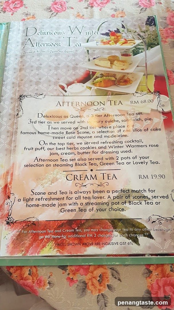 Delicious Winter Afternoon Tea Menu