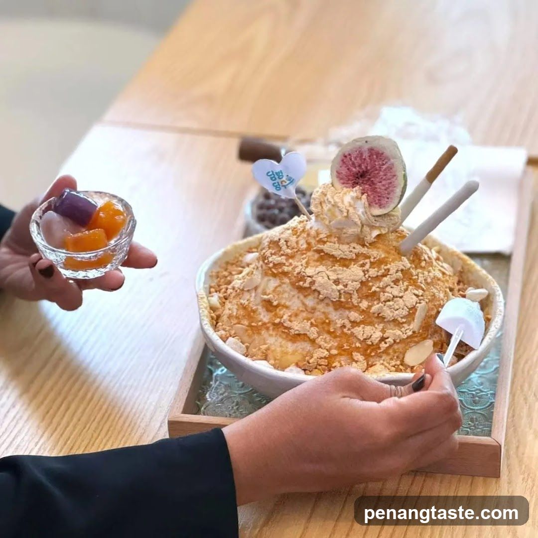 Bibimbap-style dessert with toppings
