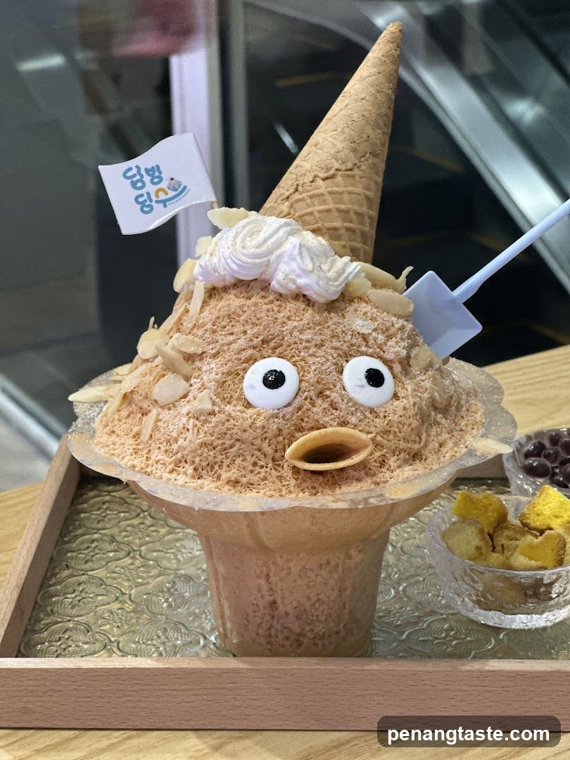 Bamboo ice cream dessert