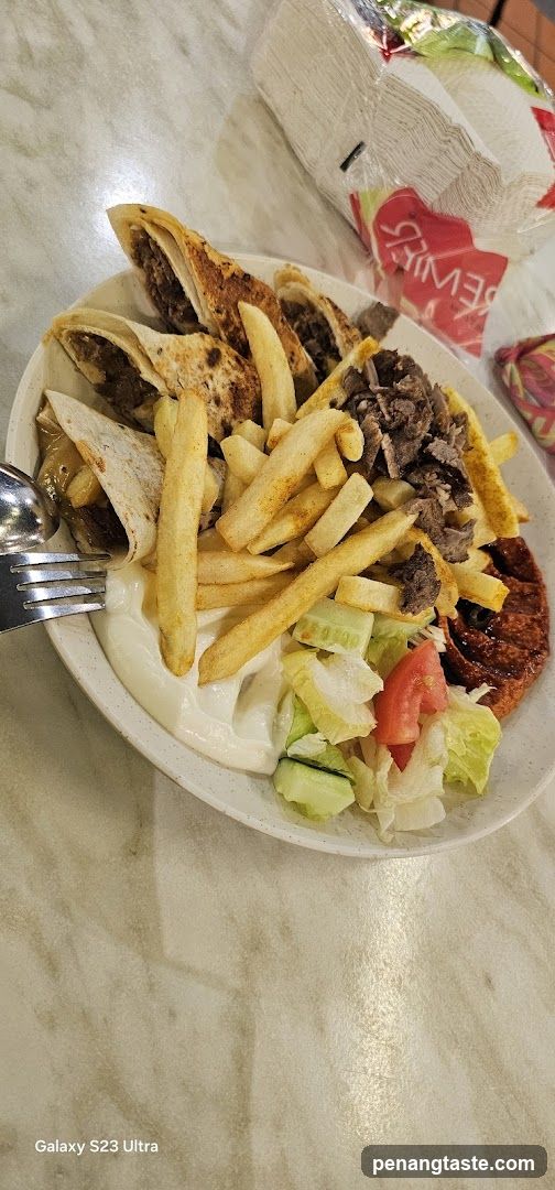 Food Plate on Marble Surface