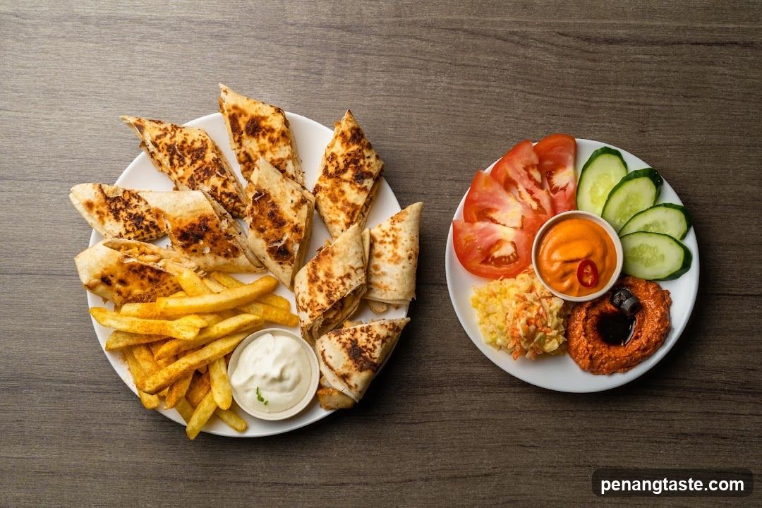 Food Plating on Wooden Surface