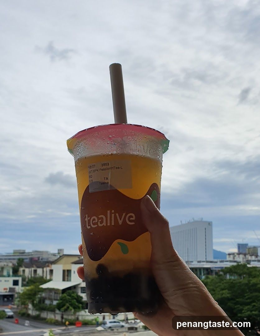 Tealive Bubble Tea Cup Held Up