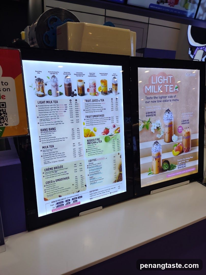 Tealive Menu Display