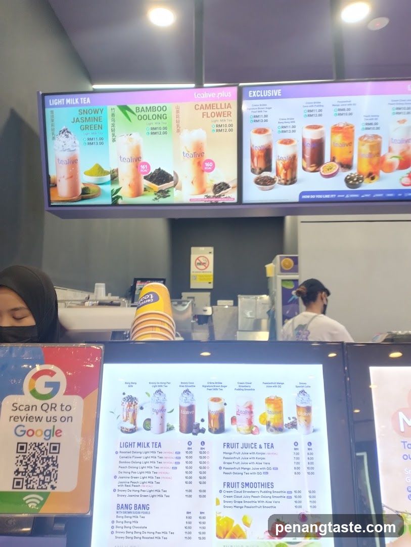 Tealive Plus Menu Display