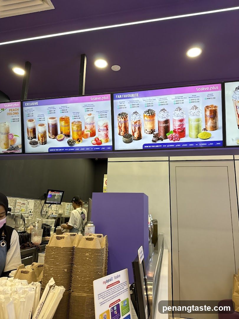Tealive Plus Menu Display