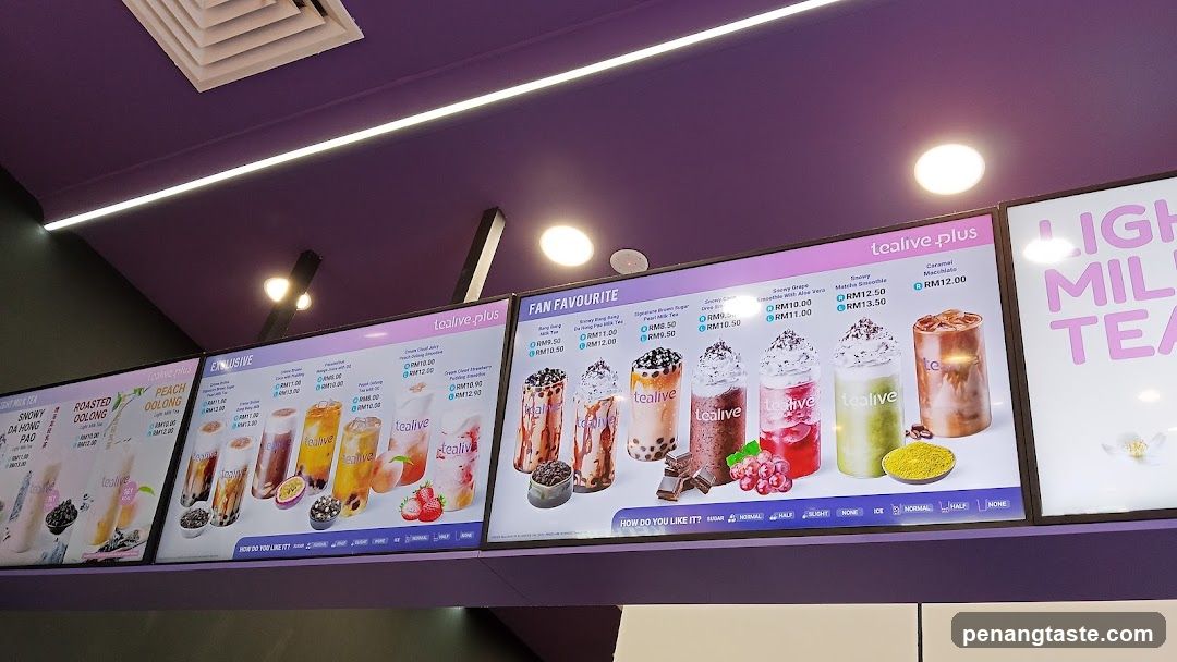 Tealive Plus Menu Display