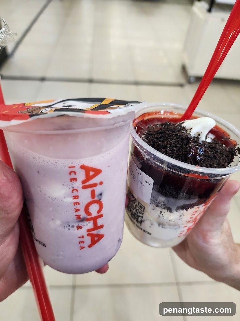 Two A-CHA drinks held in hands