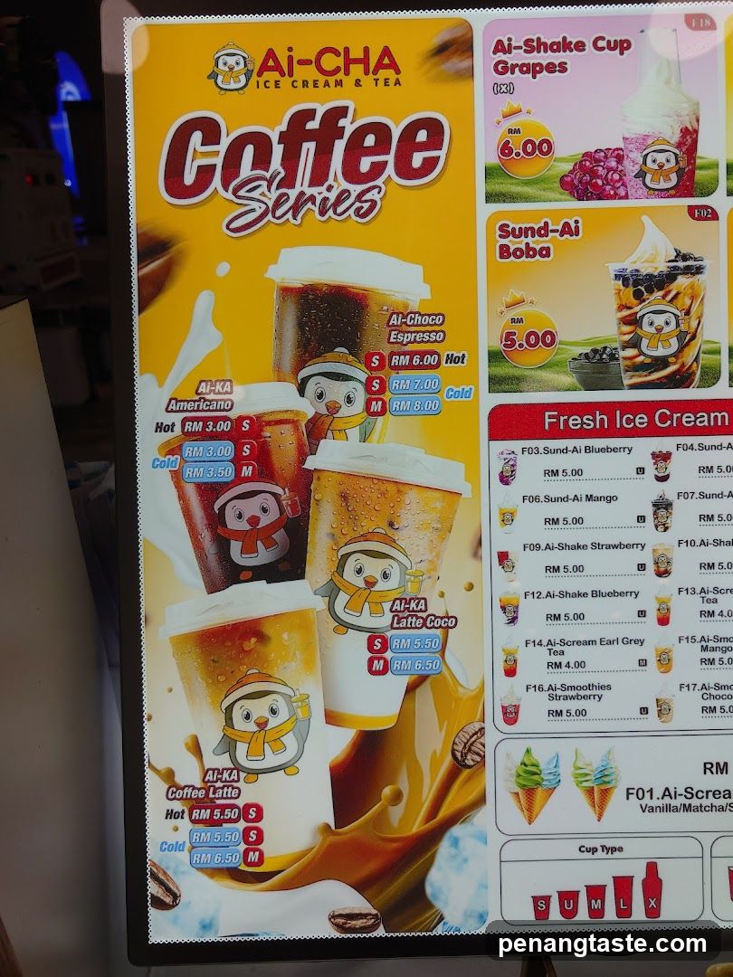 Ai-CHA Coffee Series Menu