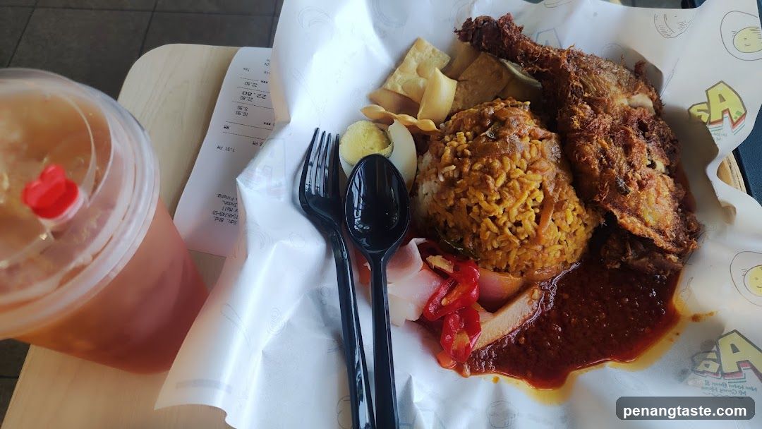 Food and drink on table