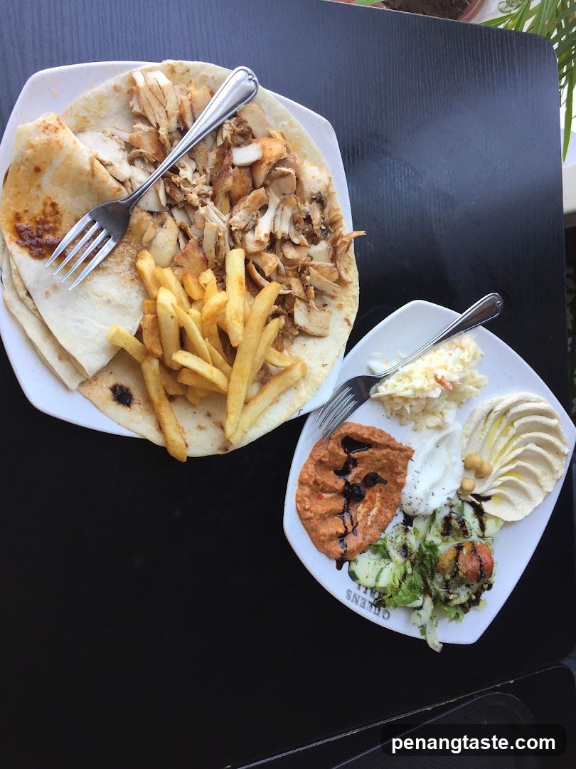 Food served on table