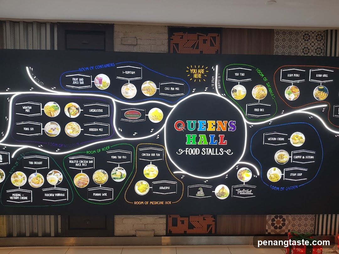 Queens Hall Food Stalls Map