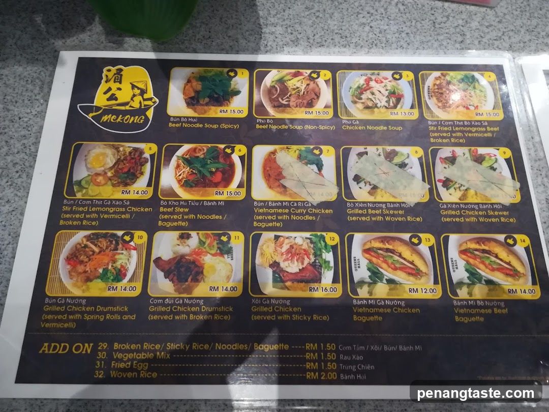 Mekong Restaurant Menu