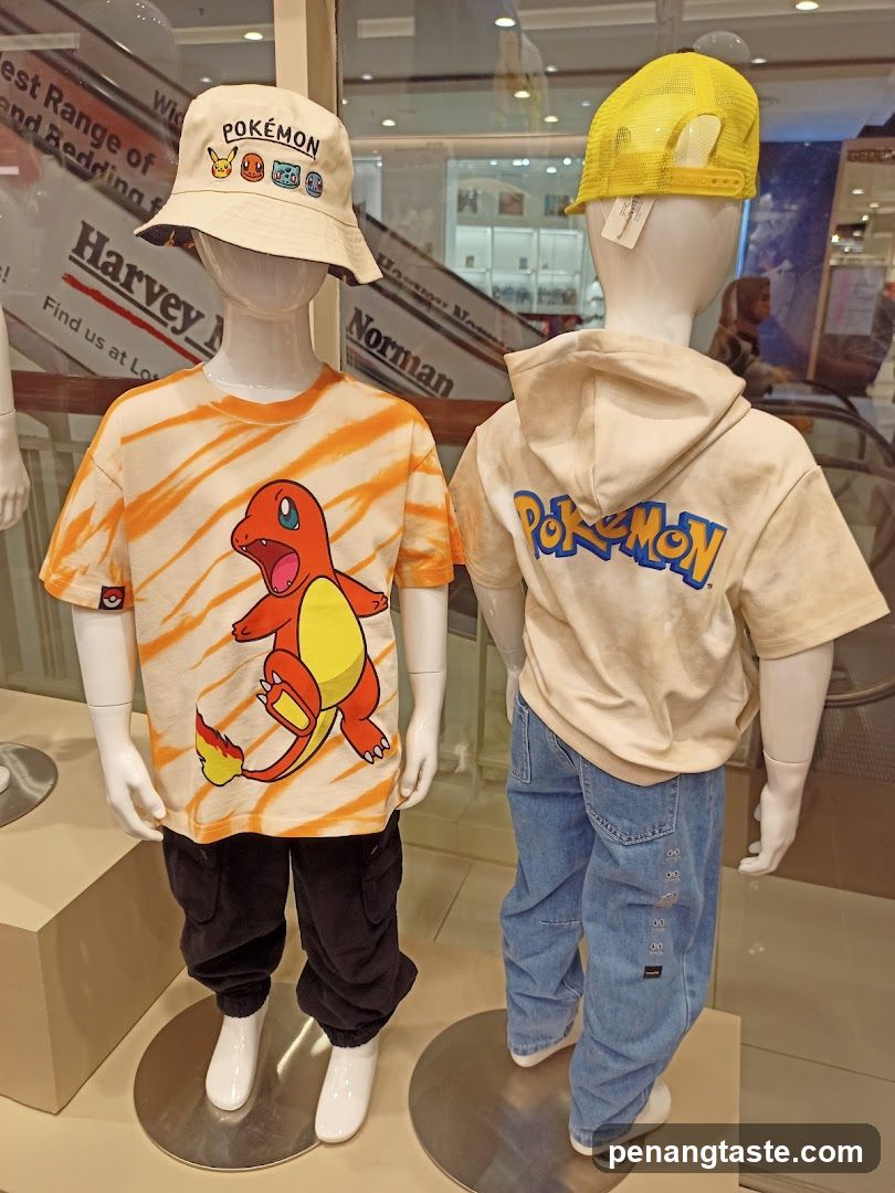 Pokemon-themed children's apparel display