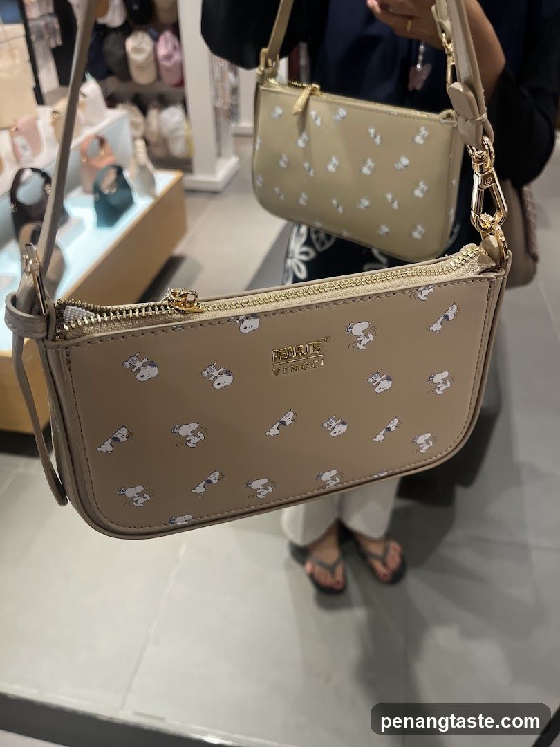 Snoopy-themed handbag in store