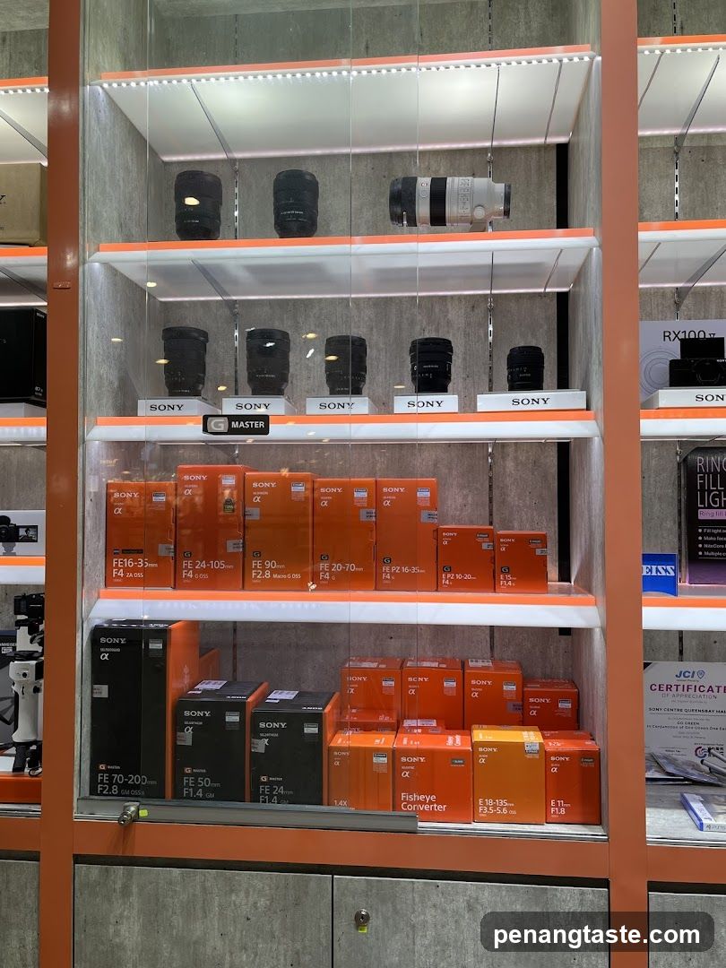 Sony Camera Lenses Display