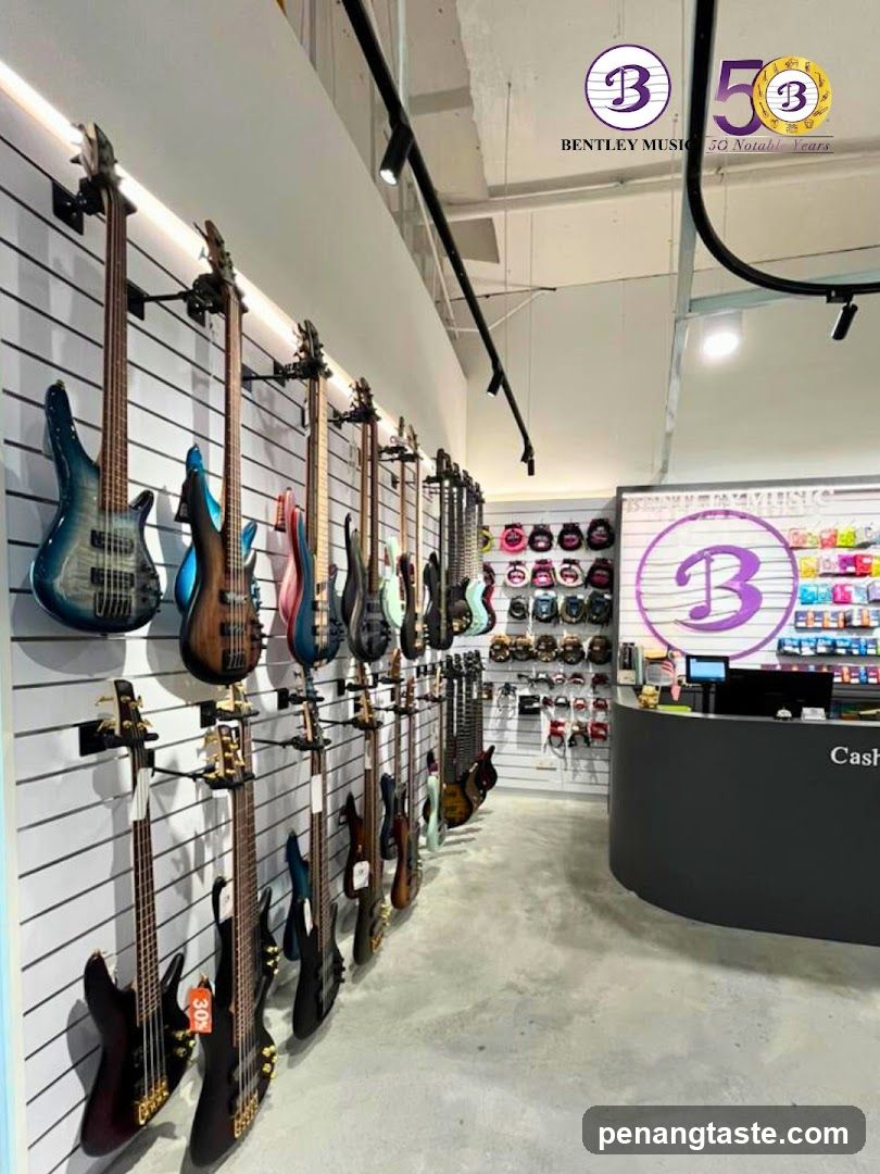 Guitars on Display in a Music Store