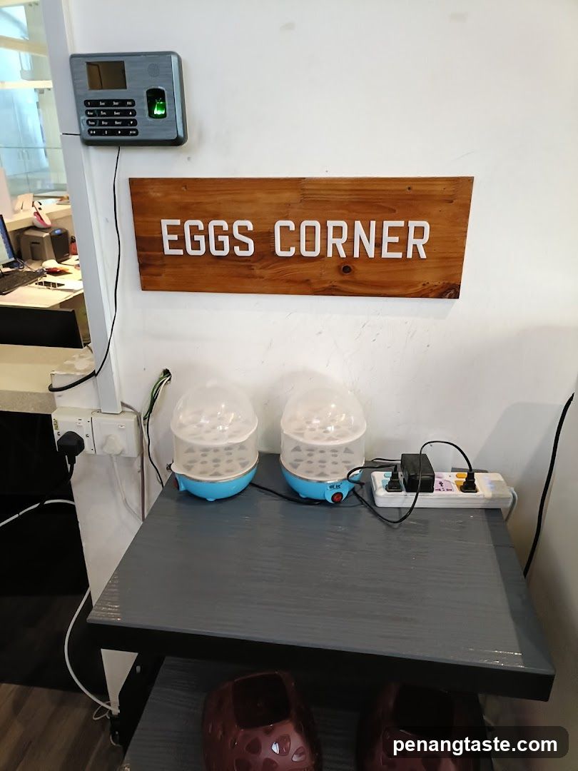 Eggs Corner Sign and Egg Boilers