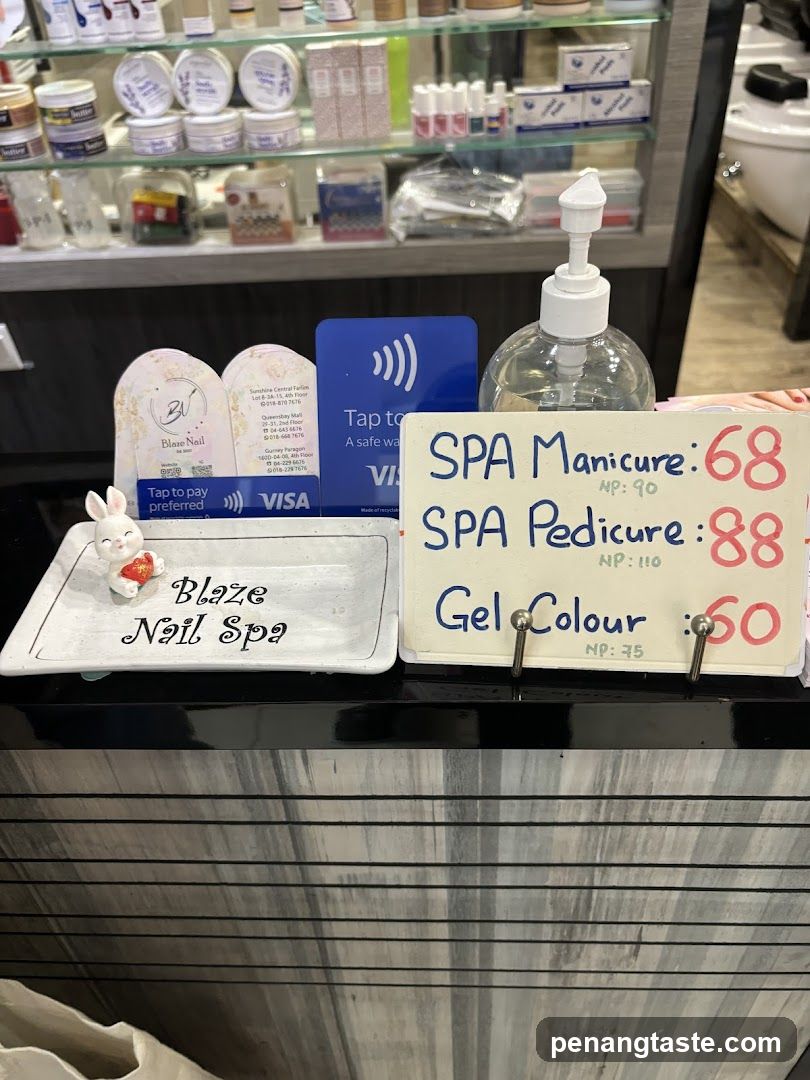 Blaze Nail Spa Counter