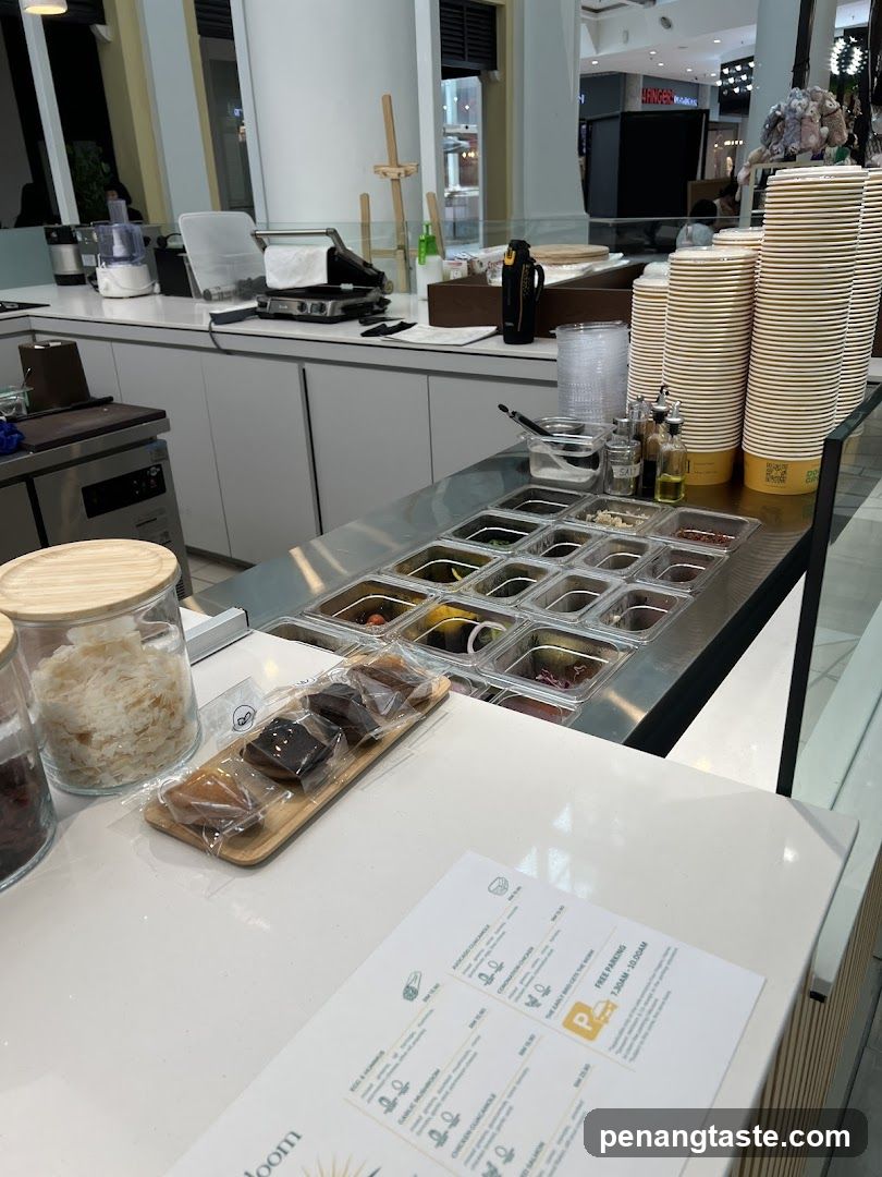 Food Counter with Ingredients and Menu