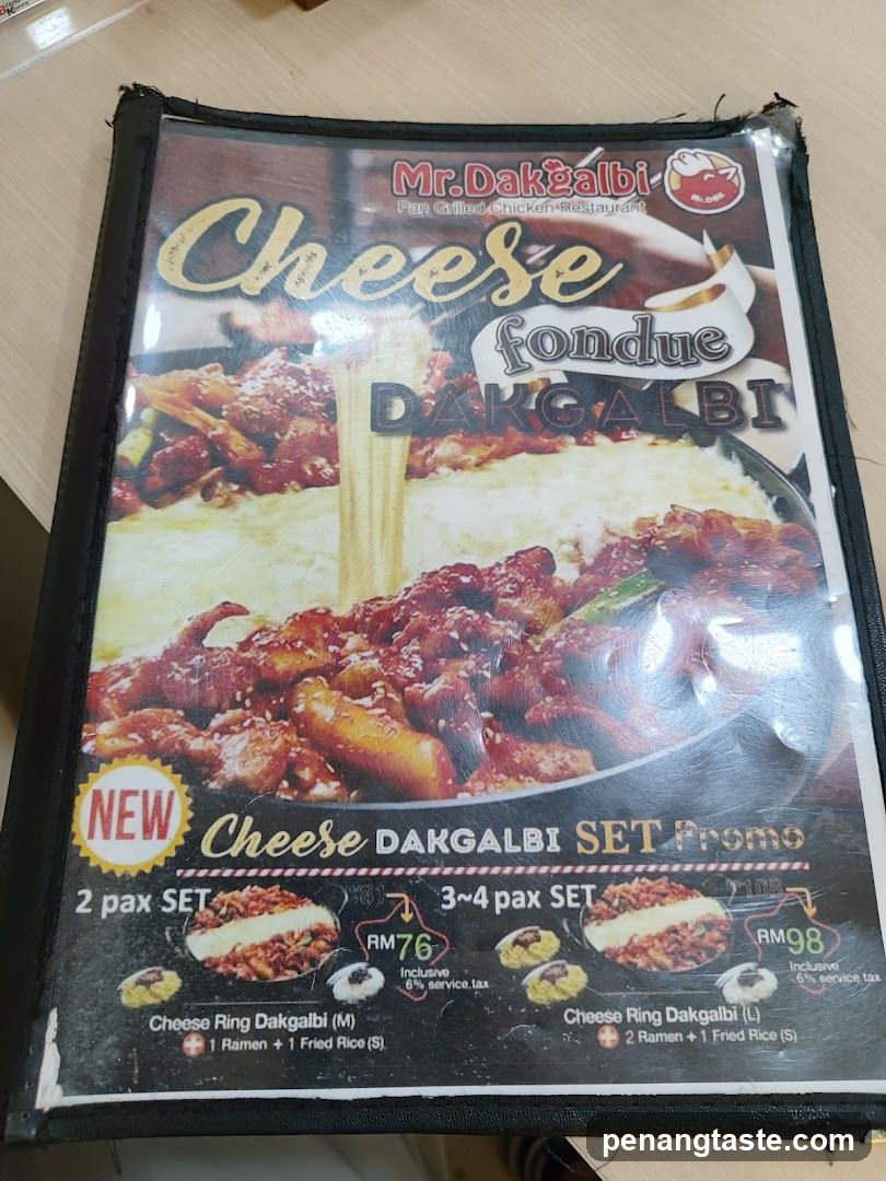 Mr. Dakgalbi Cheese Fondue Dakgalbi Menu