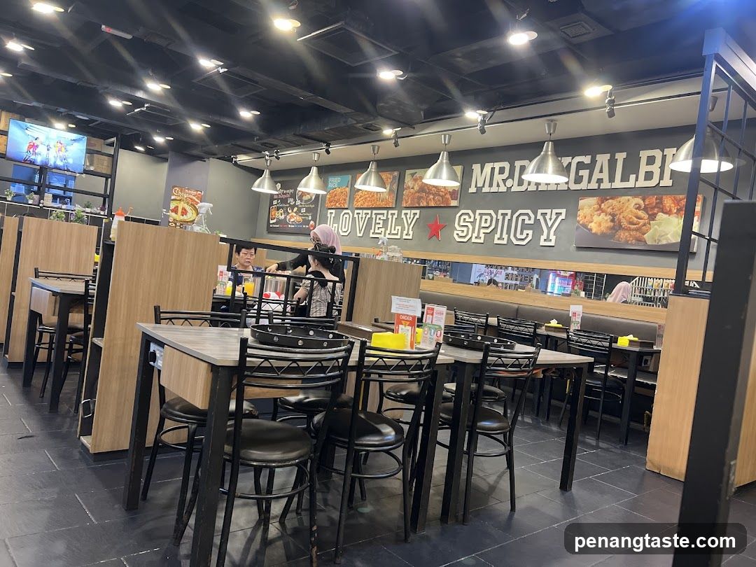 Restaurant Interior with Mr. Dakgalbi Branding