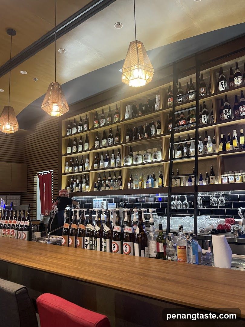 Bar with Shelves of Bottles