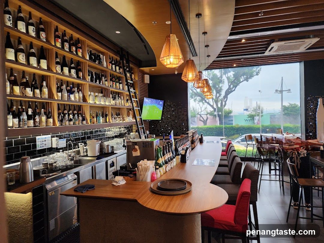Bar Interior with Shelves of Bottles