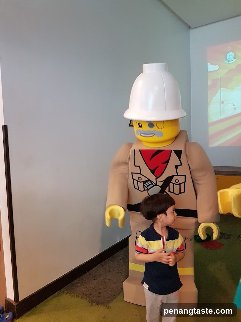 Giant Lego Firefighter and Child