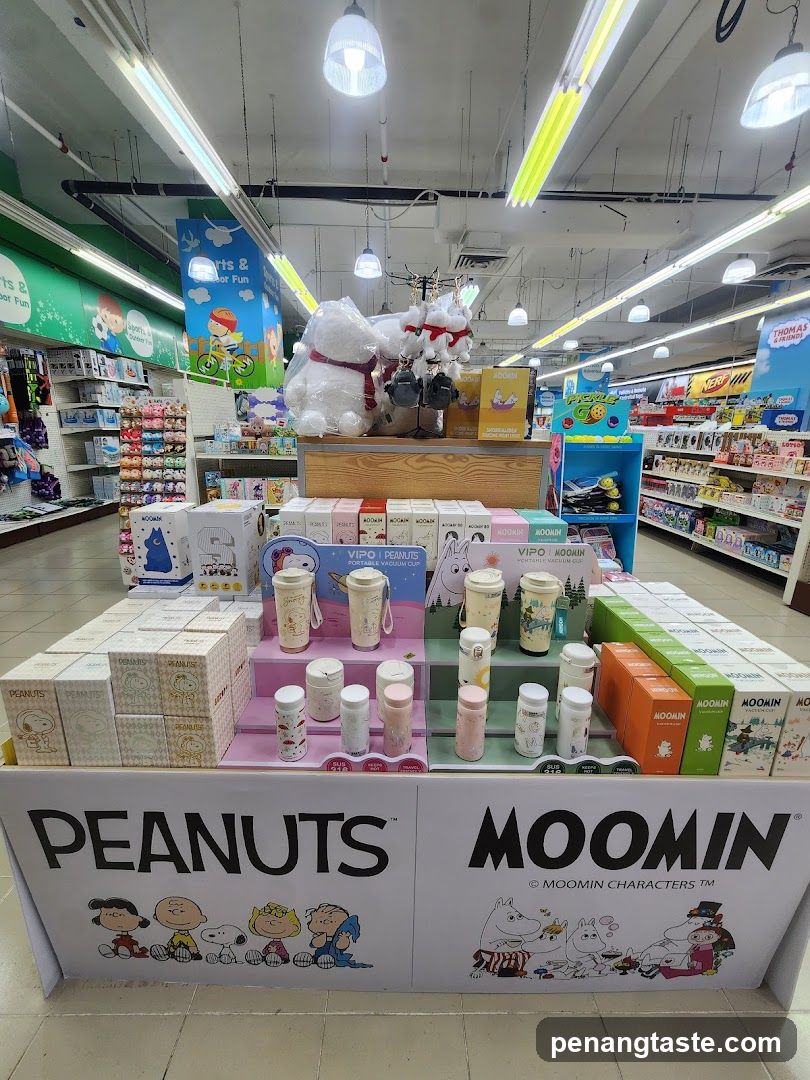 Peanuts and Moomin Merchandise Display