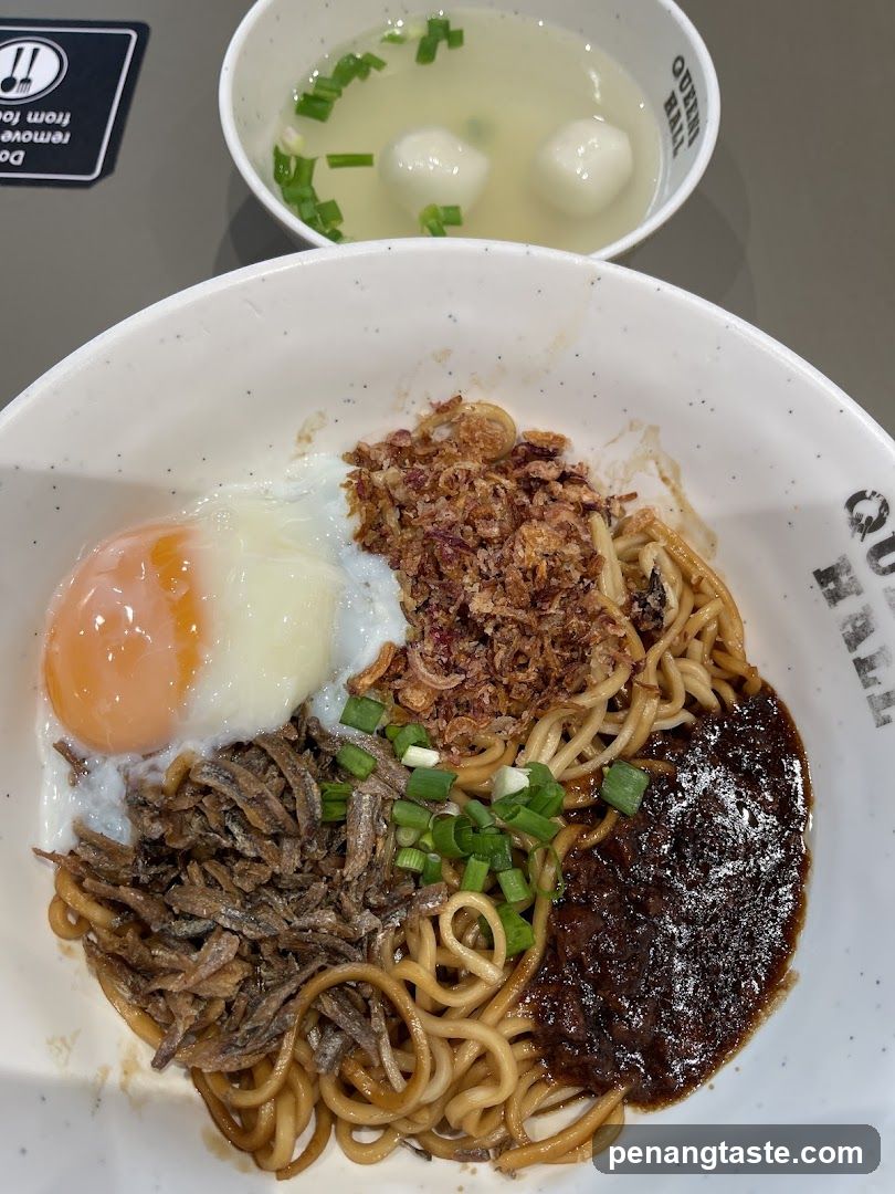Noodle dish with toppings