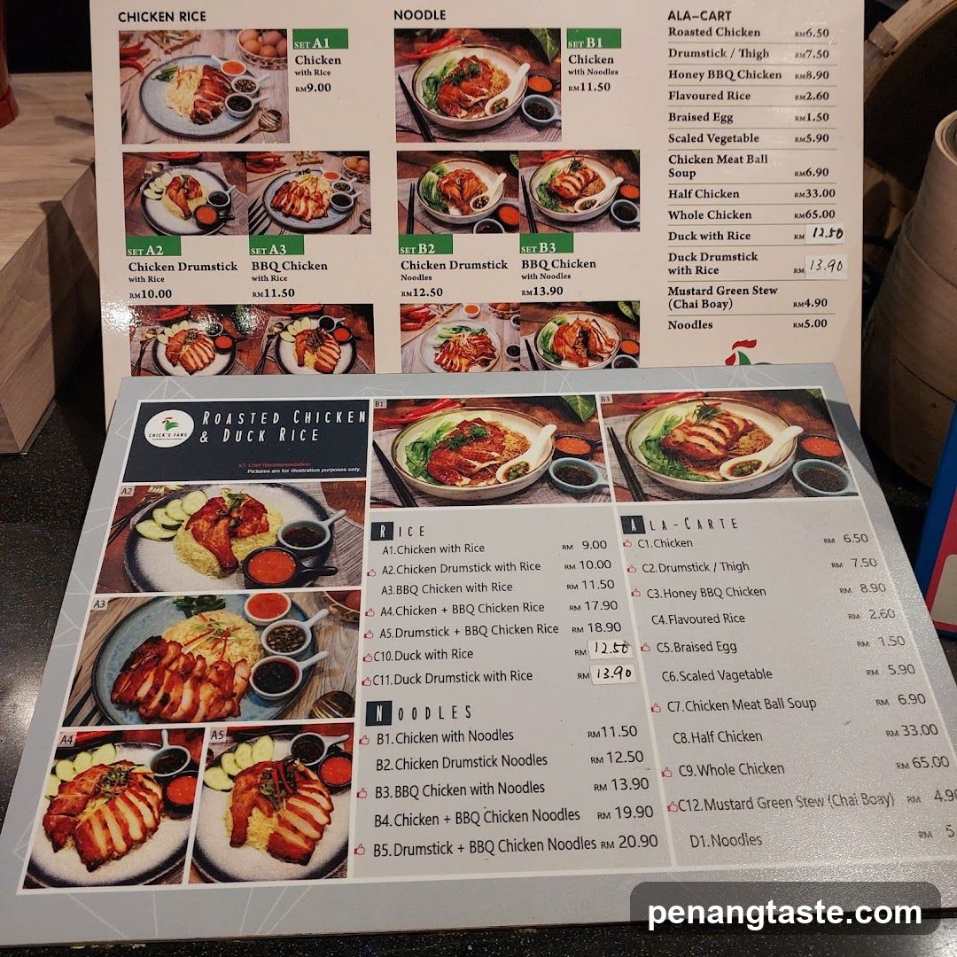 Roasted Chicken & Duck Rice Menu