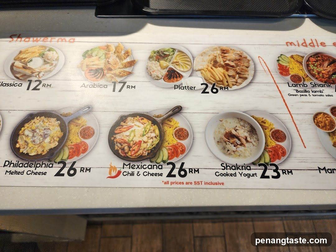 Shawarma Menu Section