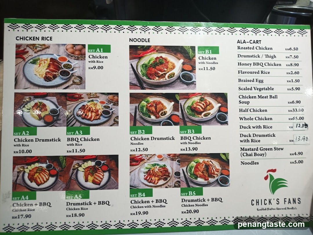 Chick's Fans Menu