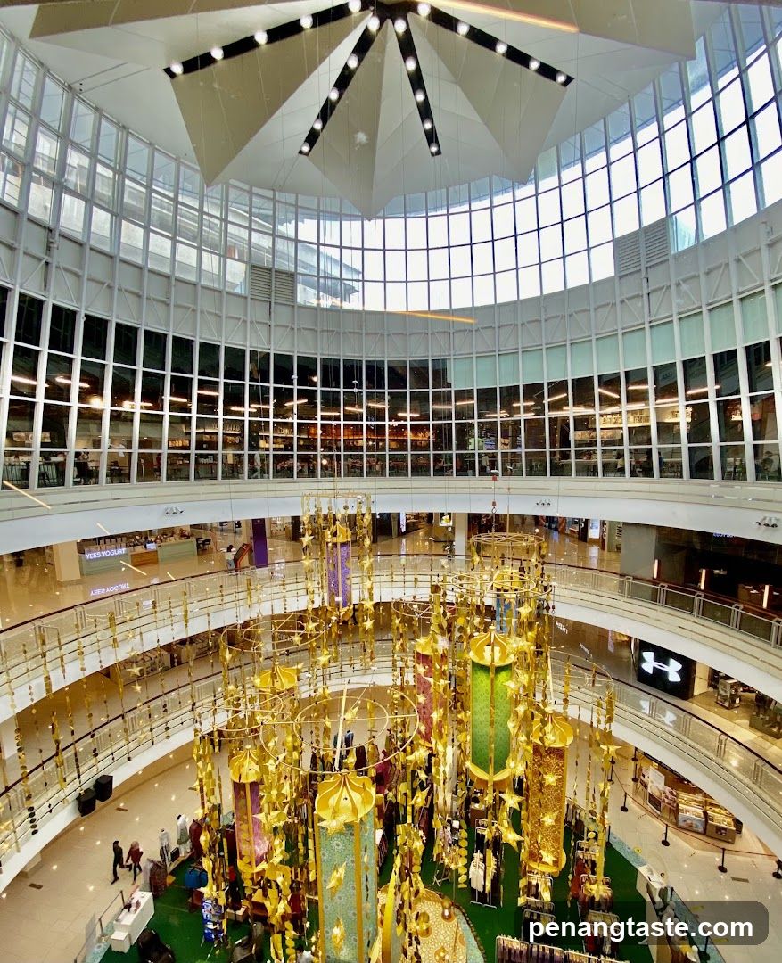 Interior of multi-level shopping mall