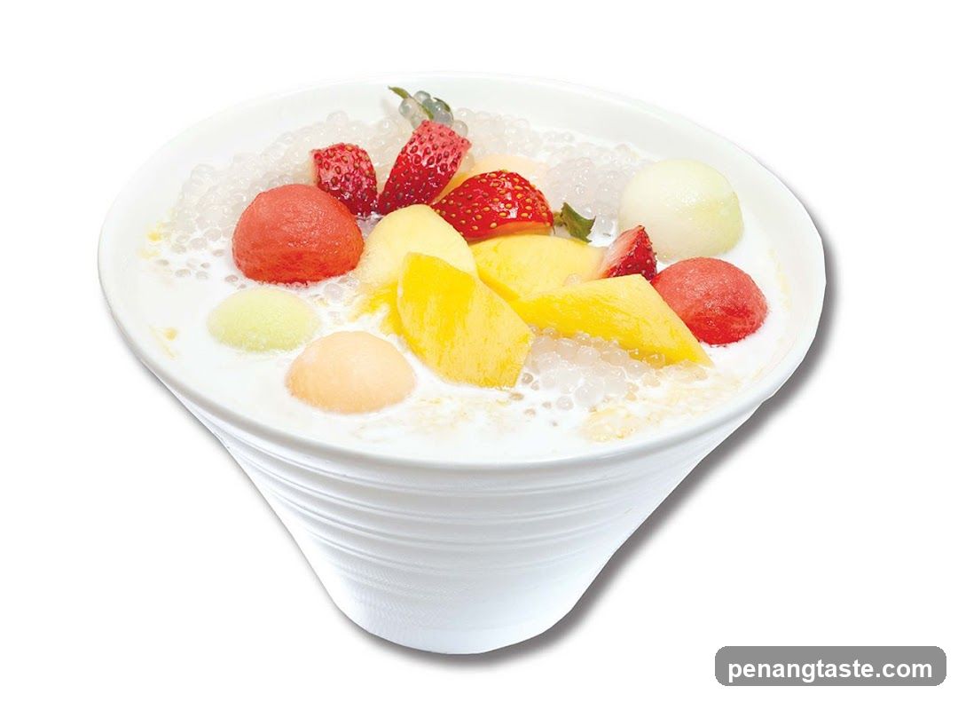 Fruit Bowl with Milk and Topping